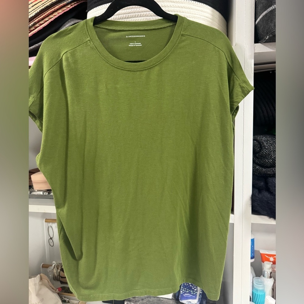 Anthropologie Olive Green Relaxed Tee 🌿 - Picture 3 of 3